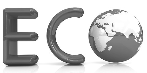 Image showing Word Eco with 3D globe
