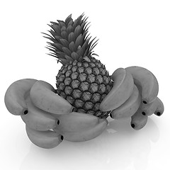 Image showing pineapple and bananas