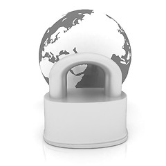 Image showing globe and padlock