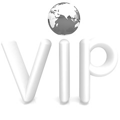 Image showing Word VIP with 3D globe