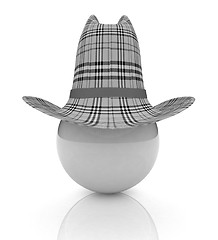 Image showing 3d hats on white ball. Sapport icon