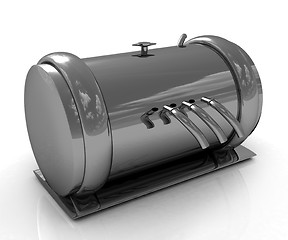 Image showing Abstract chrome metal pressure vessel