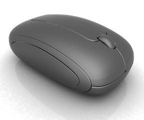Image showing Blue metallic computer mouse