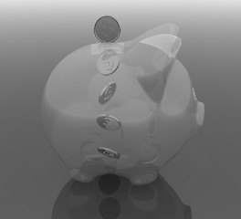 Image showing Glass piggy bank