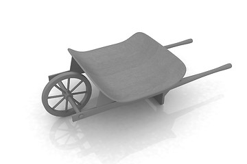 Image showing wooden wheelbarrow