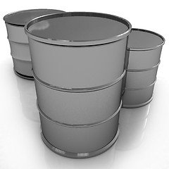 Image showing Metal barrels