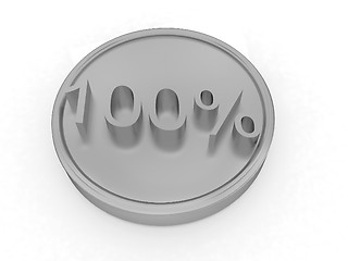 Image showing Gold percent coin 100