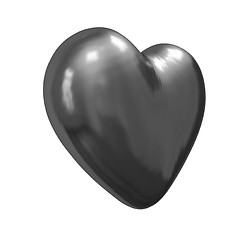 Image showing 3d glossy metall heart