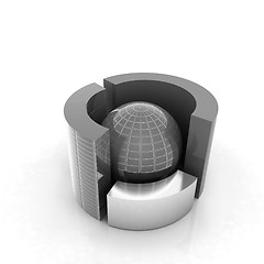 Image showing 3D circular diagram and sphere