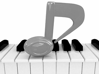 Image showing 3d note on a piano