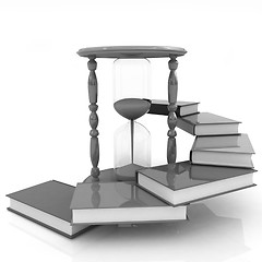 Image showing Hourglass and books