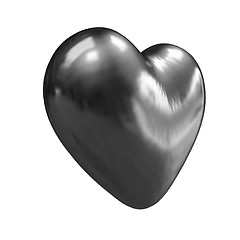 Image showing 3d glossy metall heart