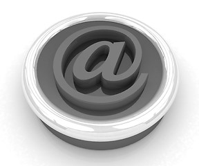 Image showing 3d button email Internet push