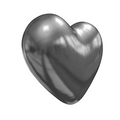 Image showing 3d glossy metall heart