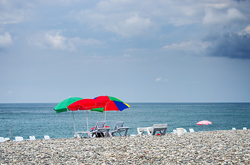 Image showing Sun umbrellas