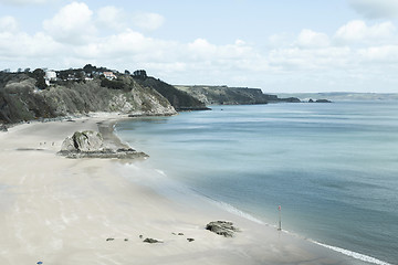 Image showing Tenby beach in South Wales
