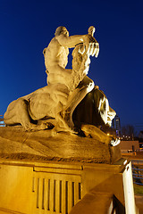 Image showing Man defeating lion