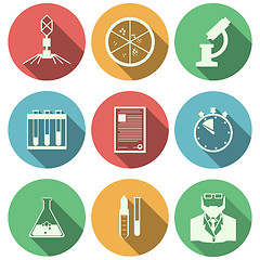 Image showing Flat vector icons for microbiology