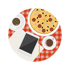 Image showing Flat vector icon for business lunch table