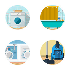 Image showing Flat icons vector collection for housekeeping