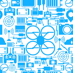 Image showing Seamless vector bakground for quadrocopter set