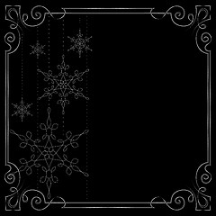 Image showing Christmas background. Vector frame decorated with snowflakes