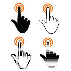 Image showing Hand with touching a button