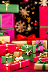 Image showing Plenty of Single-Colored Xmas Presents