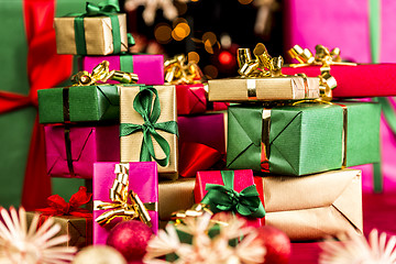 Image showing Stack of Xmas Presents