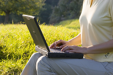 Image showing Woman with laptop