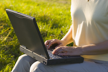 Image showing Woman with laptop