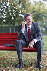 Image showing Businessman with cell phone