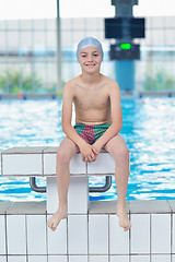 Image showing child portrait on swimming pool