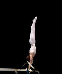 Image showing Athlete On Parallel Bars