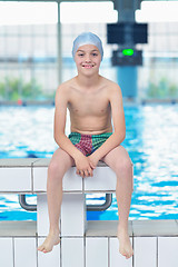 Image showing child portrait on swimming pool