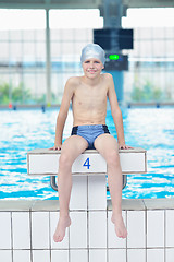 Image showing child portrait on swimming pool