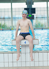 Image showing child portrait on swimming pool