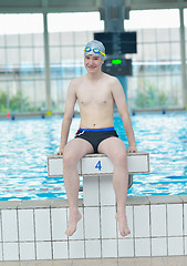 Image showing child portrait on swimming pool