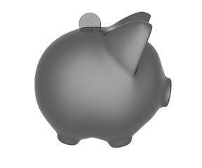 Image showing piggy bank and falling coins