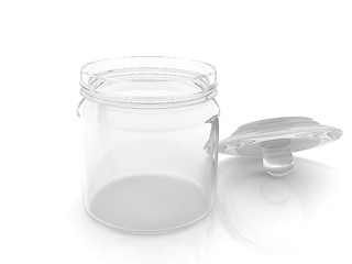 Image showing Empty glass jar with cover