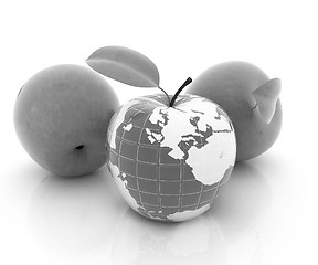 Image showing Apple earth and apples 