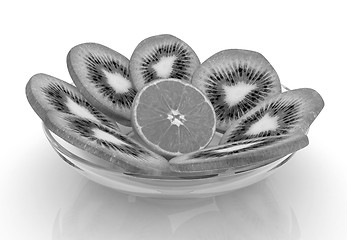 Image showing slices of kiwi and orange