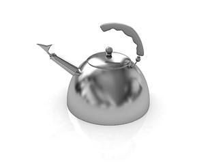 Image showing Glossy golden kettle 
