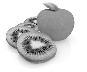 Image showing slices of kiwi and apple