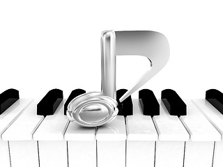 Image showing 3d note on a piano