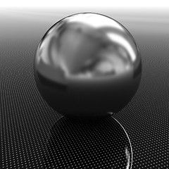 Image showing Gold ball on light path to infinity