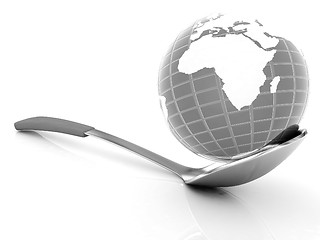 Image showing Blue earth on spoon