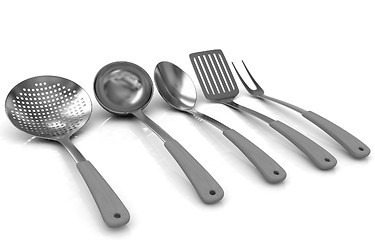 Image showing Gold cutlery