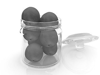 Image showing Jar with peaches