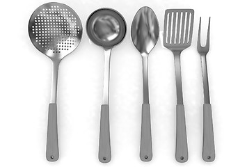 Image showing Gold cutlery